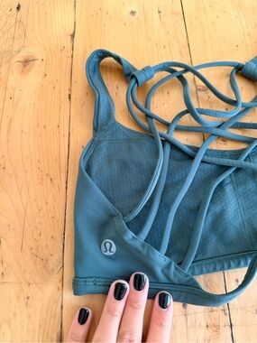 lululemon athletica Teal Green Strappy Sports Bra